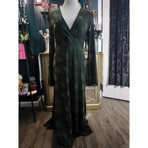 Long black spiderweb maxi dress